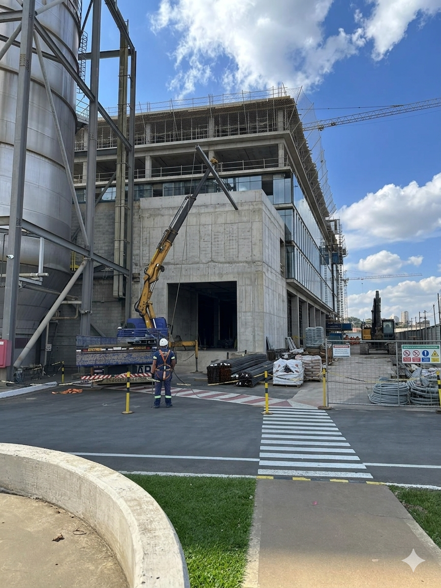 Caminhão Munck em operação